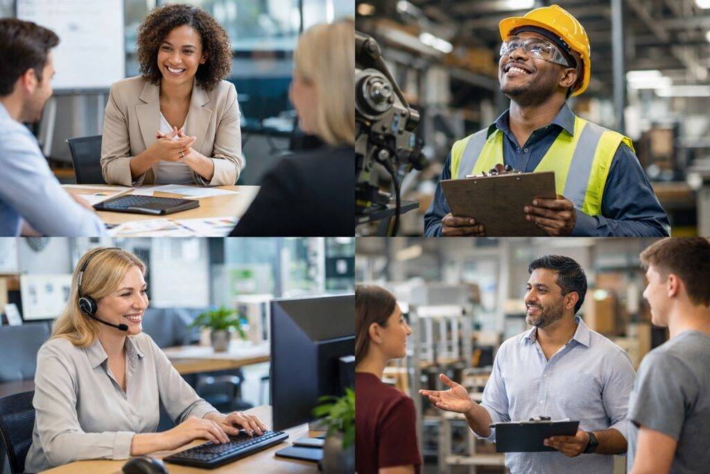 Professionals working in administrative and industrial roles in Berkshire County